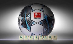 firo :  06.05.2020Fussball : Fußball:1+2 Bundesliga.DFL . Deutsche Fußball LigaSpielball der Saison 2020/2021 DerbystarScrabble , Buchstaben mit Neustart  der Saison Corona Krise , Virus  , Studio , LogoWann startet die Saison  wegen der Corona Spiel -Unterbrechung  wieder der Profis$worldrights,Es gelten  unsere AGB, einsehbar auf www.firosportphoto.de,copyright by firo sportphoto:Coesfelder Str. 207D-48249 Dülmen mail@firosportphoto.de(V o l k s b a n k   B o c h u m - W i t t e n )BLZ.: 430 601 29Kt. Nr.: 341 117 100Tel:  +49-2594-9916004Fax: +49-2594-9916005