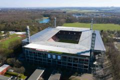 Fussball / firo Rhein Energie Stadion von oben 04.04.2020