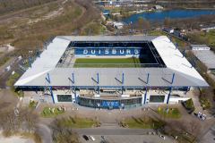 Fussball / firo Schauinsland-Reisen-Arena von oben 04.04.2020