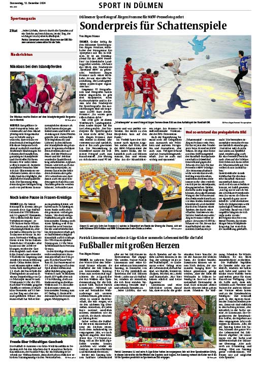 Sport in Dülmen 12.12.2024 „Sonderpreis für Schattenspiele“
